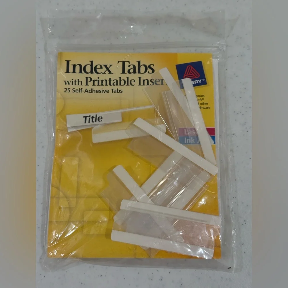 NEW Avery White Index Tabs Bundle with Printable Inserts ~ 2 Packs Included